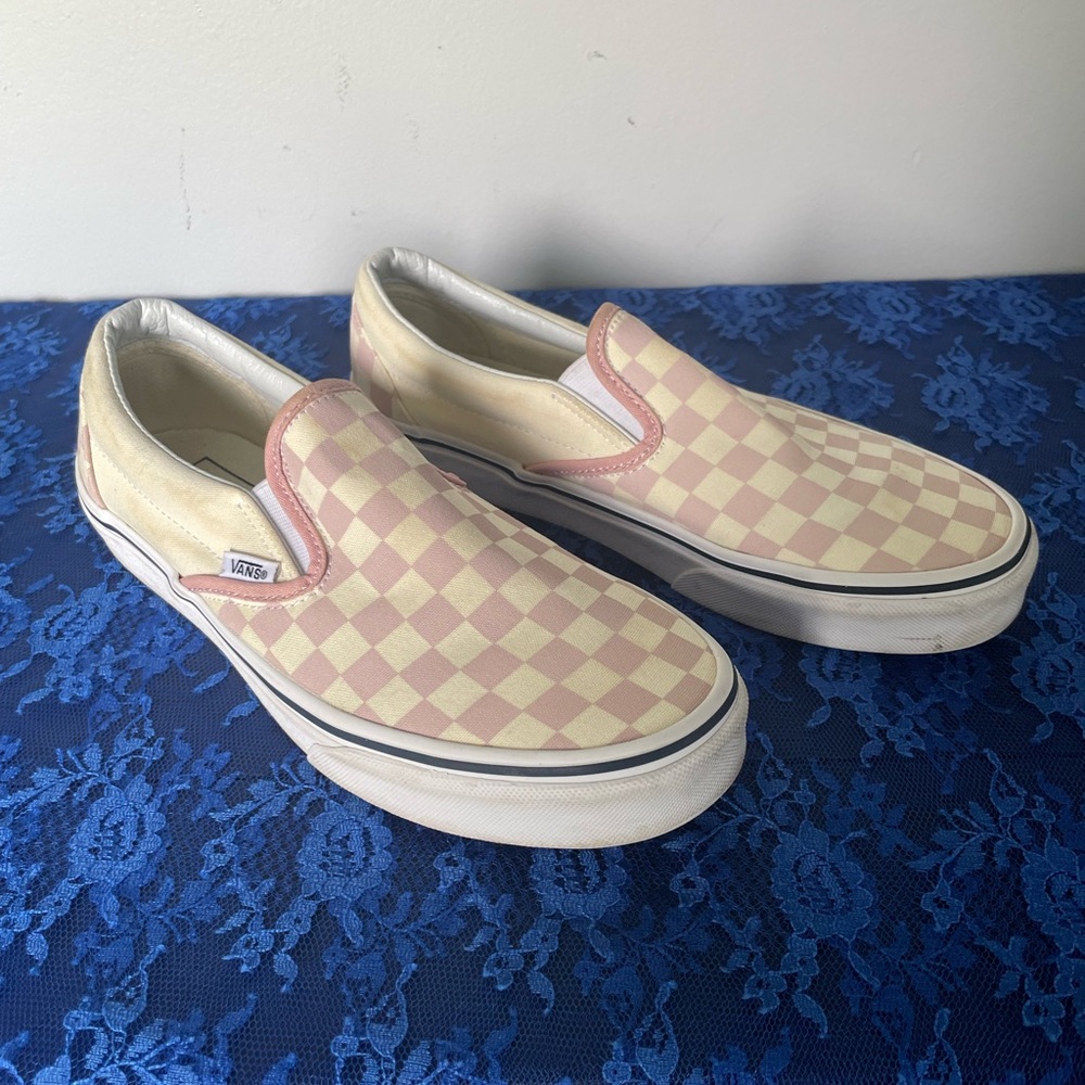 Vans Checkered Slip-On Sneakers, Size 7.5